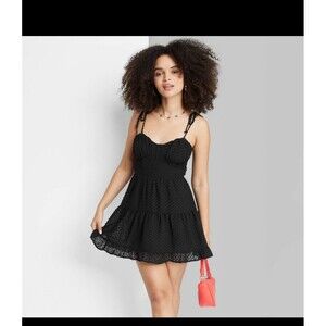 Wild Fable Mini Dress Women's M Sweetheart Corset Babydoll Tie Straps Whimsygoth